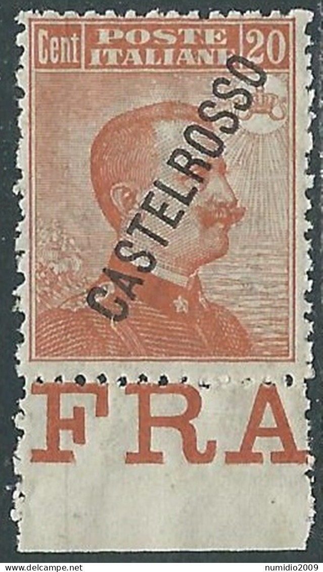 1924 CASTELROSSO EFFIGIE 20 CENT MNH ** - I29-10 - Castelrosso