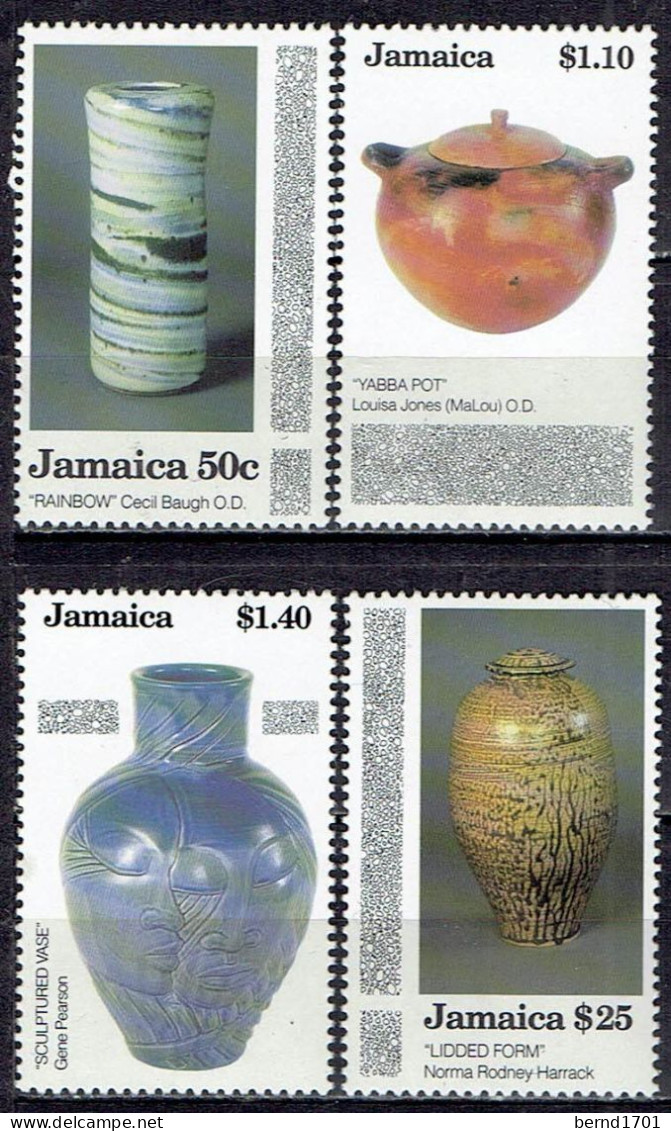 Jamaika / Jamaica - Mi-Nr 802/805 Ungebraucht / MNH ** # Keramik / Ceramic (U688) - Porselein