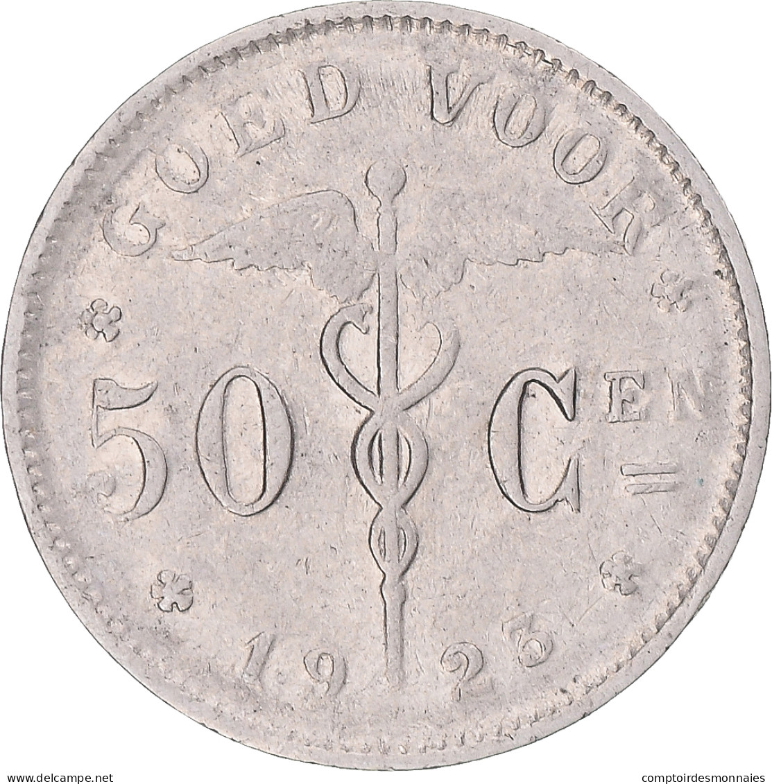 Monnaie, Belgique, 50 Centimes, 1923, TB+, Nickel - 50 Cents