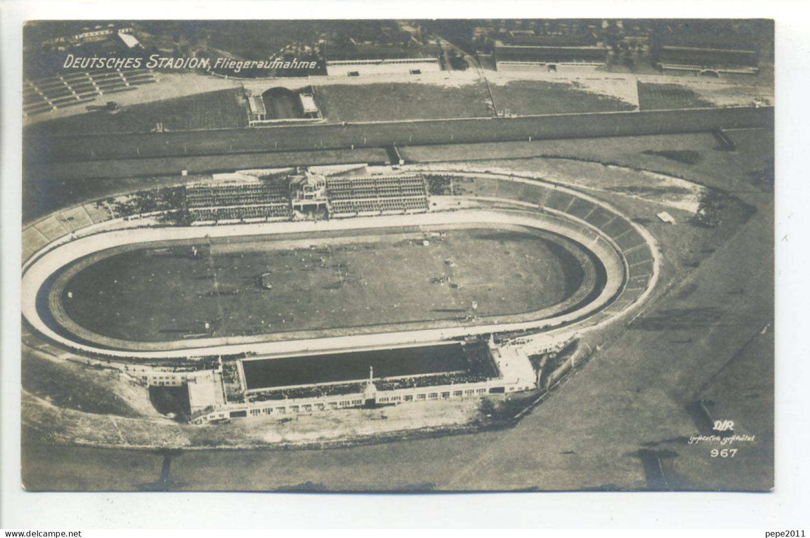 Carte Photo  Original Fotokarte - Deutschland - BERLIN-GRUNEWAL -Deutsches Stadion Fliegeraufnahme - Grunewald