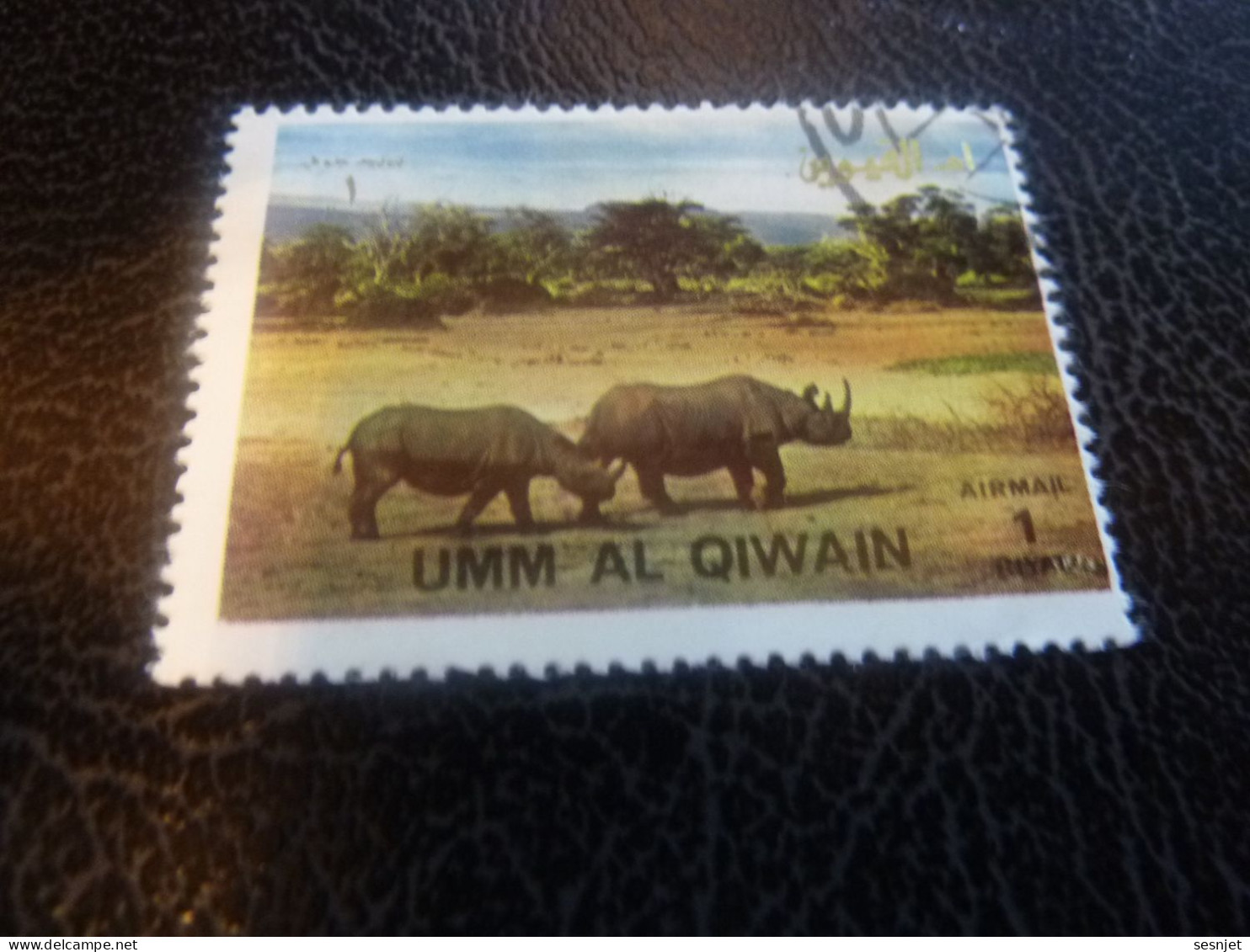 Umm Al Qiwain - Animaux En Voie De Disparition - Rhinocéros - Val 1 Riyal - Air Mail - Oblitéré - Année 1972 - - Rinocerontes