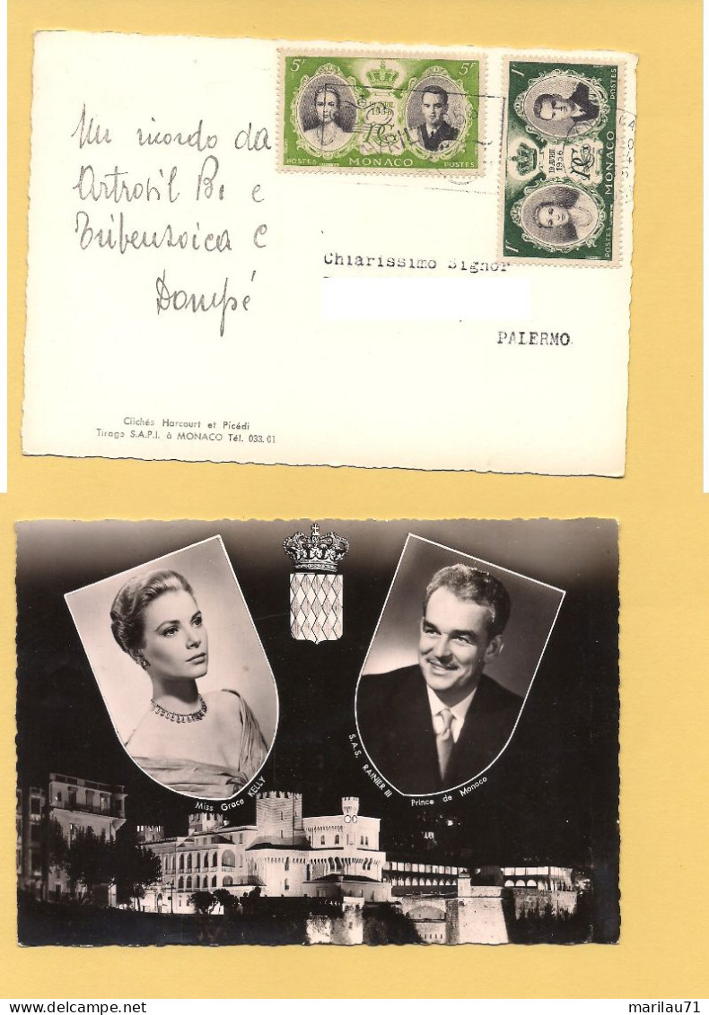 12240 PRINCIPATO DI MONACO 1956 Stamps 5+1f Card Reali ANNUllo - Lettres & Documents