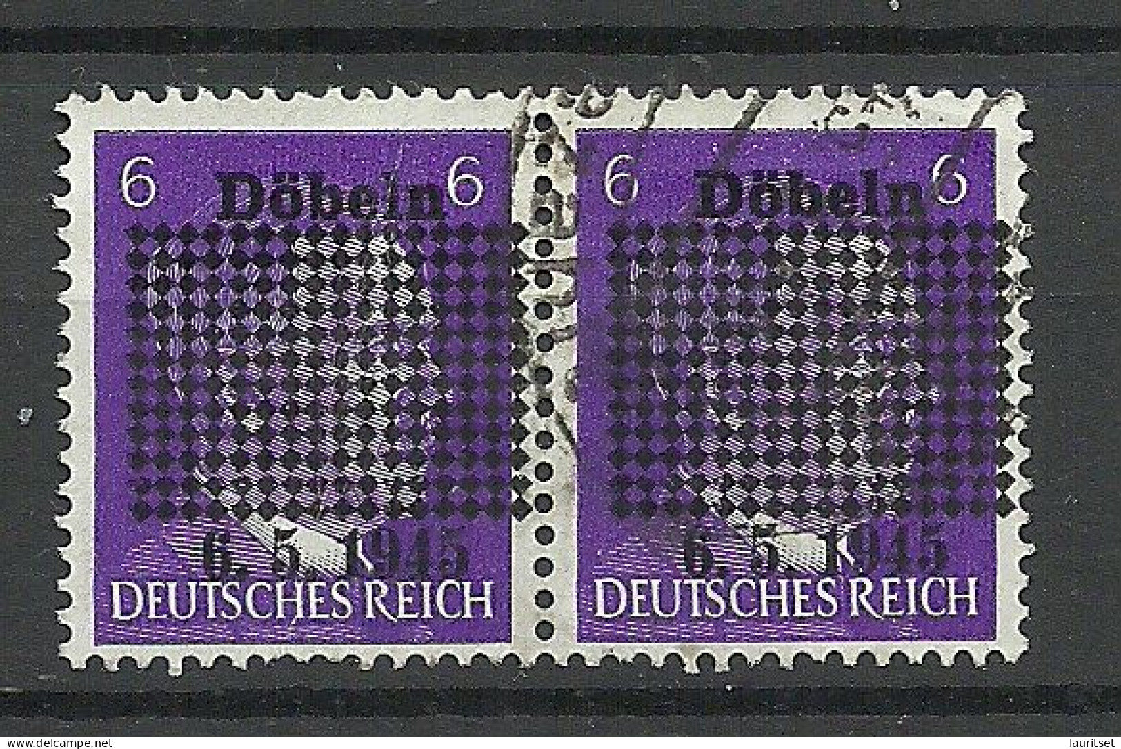 Germany Deutschland Lokalausgabe 1945 DÖBELN Michel 1 As Pair O Signed - Used