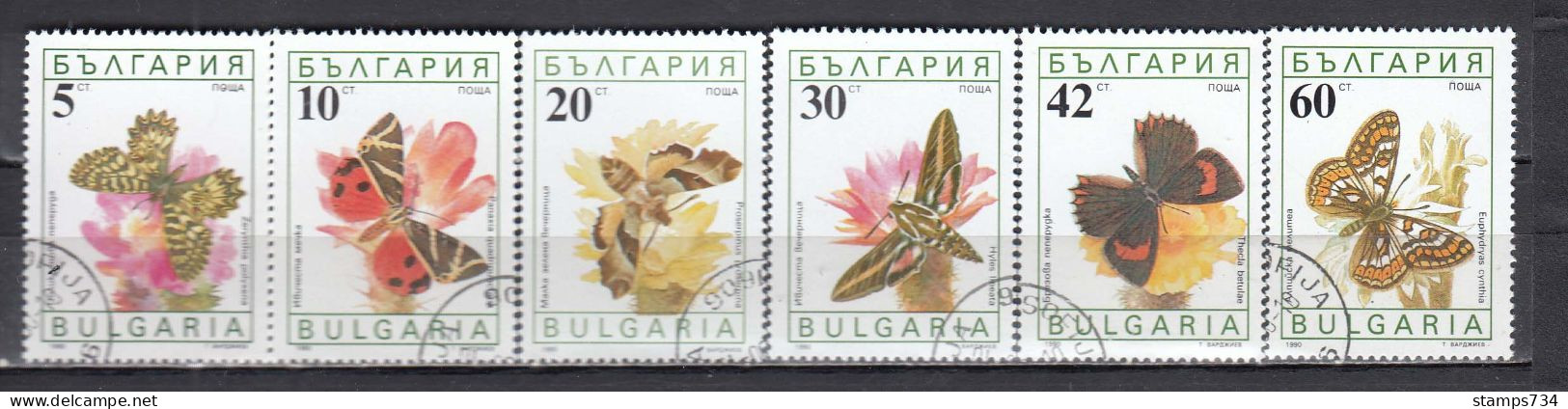 Bulgaria 1990 - Butterflies, Mi-Nr. 3852/57, Used - Gebruikt