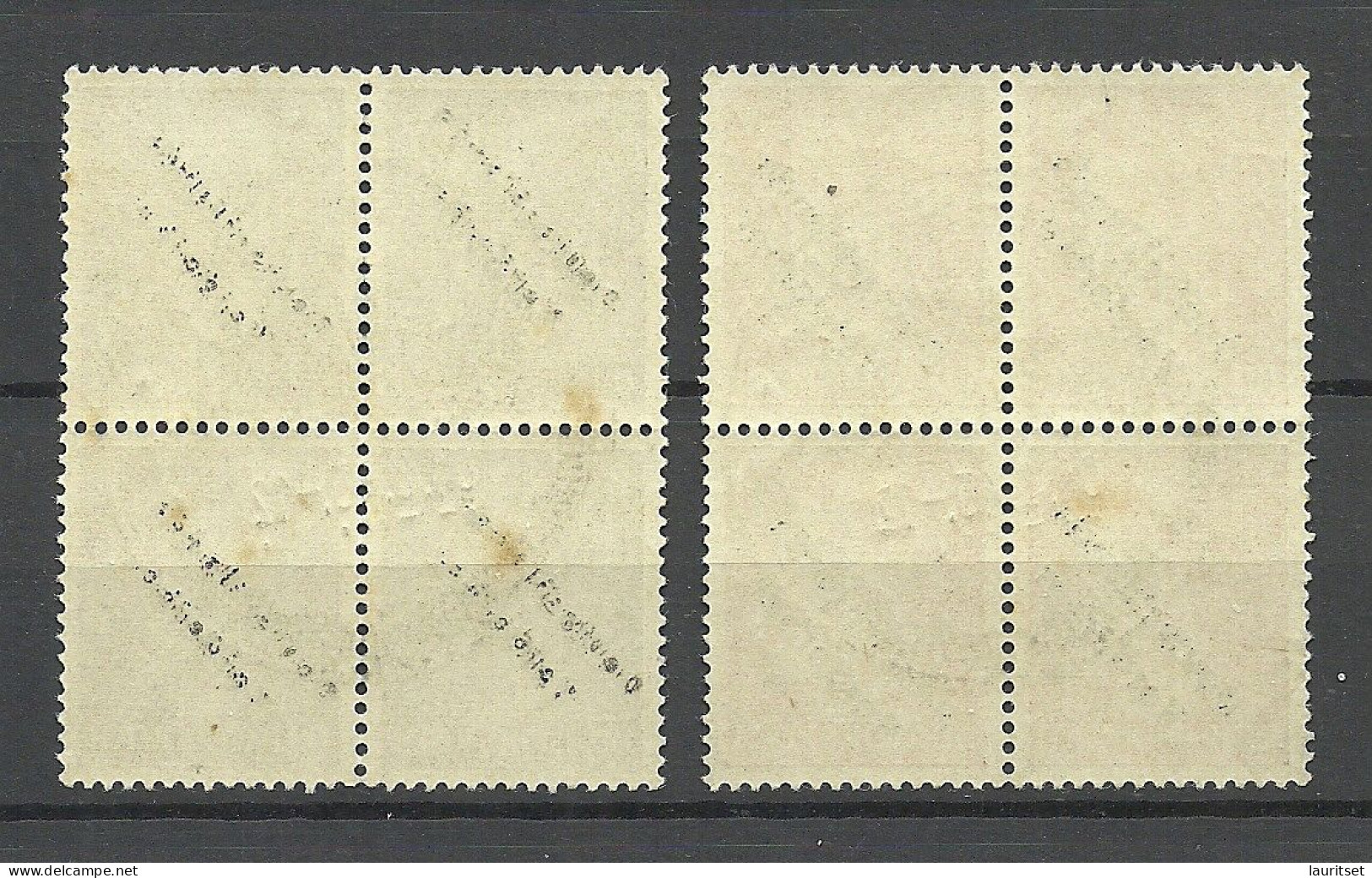 Germany Deutschland Lokalausgabe 1945 Meissen Michel 32 & 34 As 4-blocks  O Special Cancel Original Gum MNH - Oblitérés