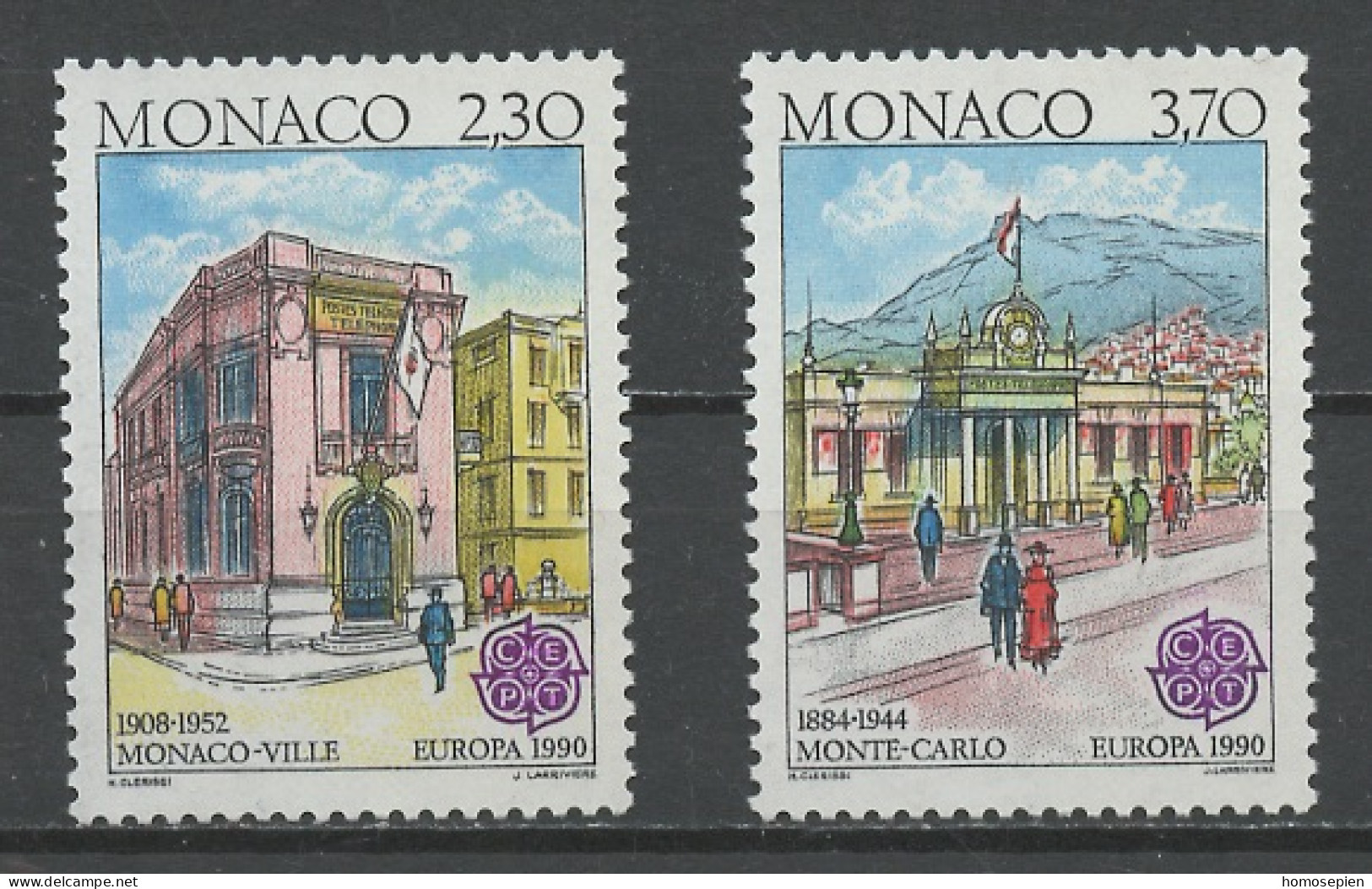 Europa CEPT 1990 Monaco Y&T N°1724 à 1725 - Michel N°1961A à 1962A *** - K12,5 - 1990