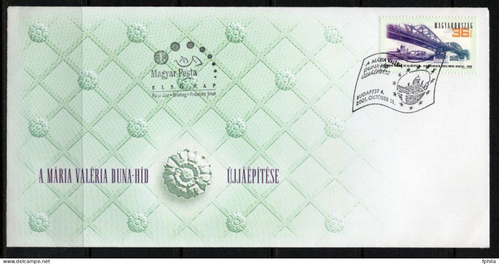 2001 HUNGARY DONAU BRIDGE JOINT ISSUE FDC - FDC