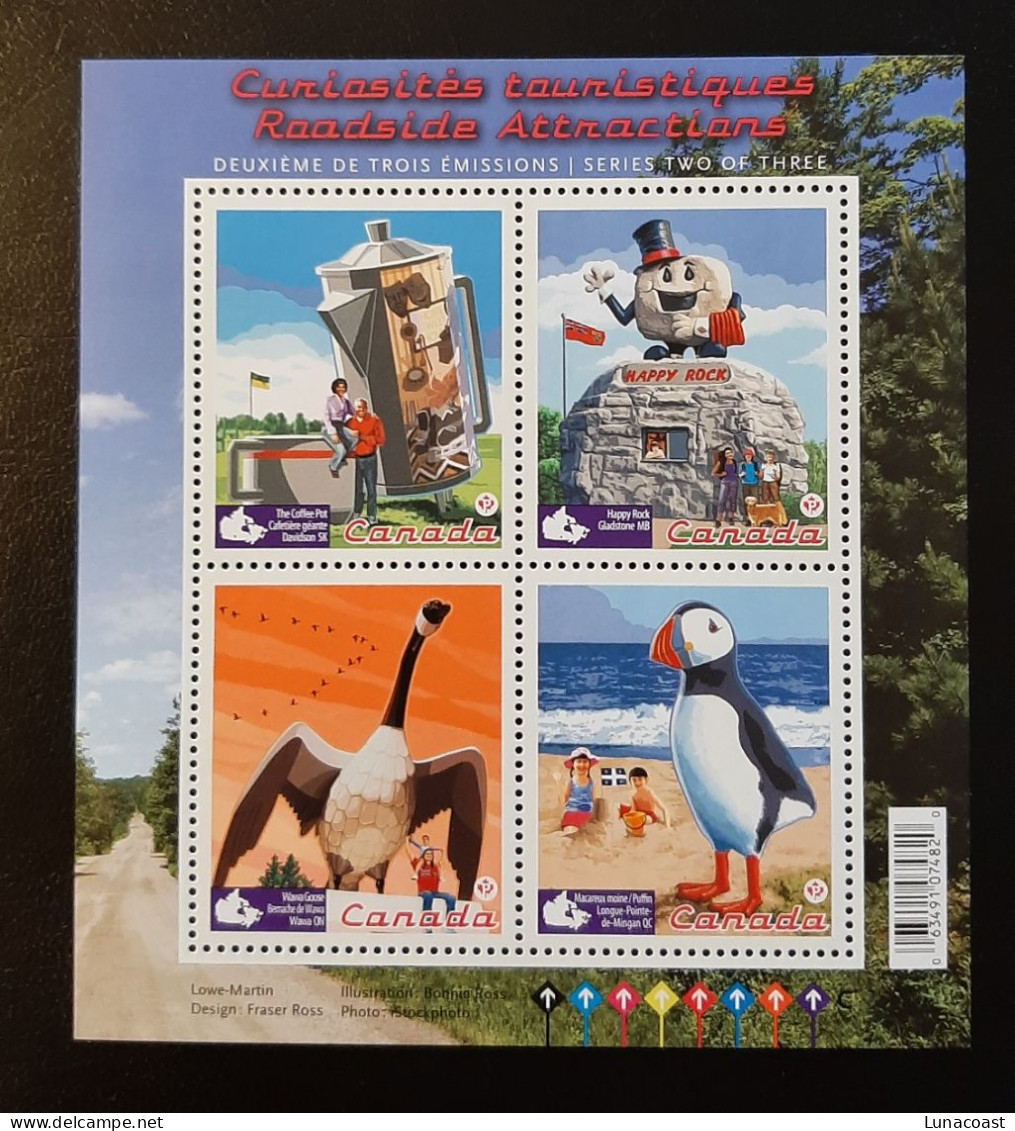 Canada  2010 MNH Sc 2397**  2,28$ Souvenir Sheet, Roadside Attractions-2 - Ongebruikt