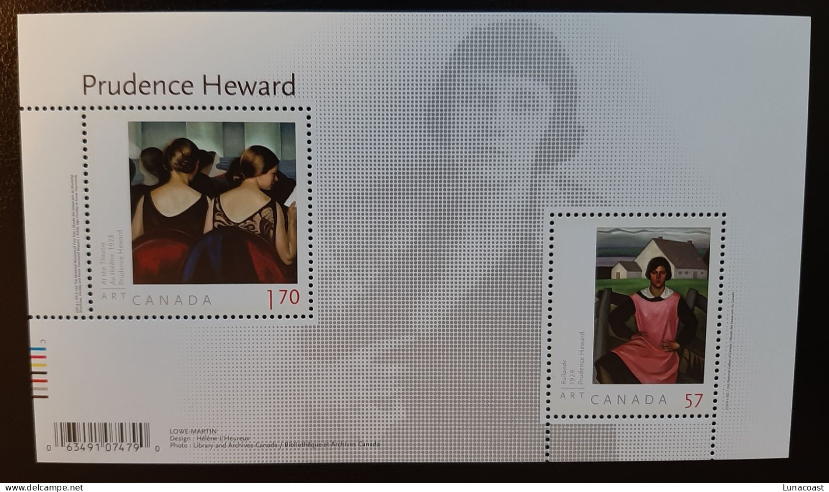 Canada  2010 MNH Sc 2396**  2,27$  Souvenir Sheet, Prudence Heward - Ongebruikt