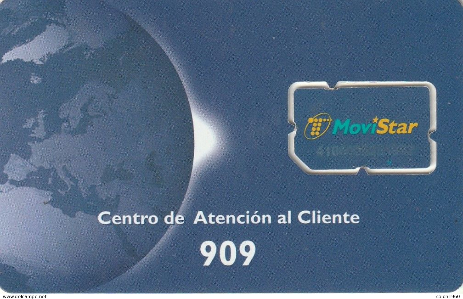 ESPAÑA. GSMT-027. (SIM). MoviStar - GLOBO TERRAQUEO. REVERSO 909. (660) - Telefonica