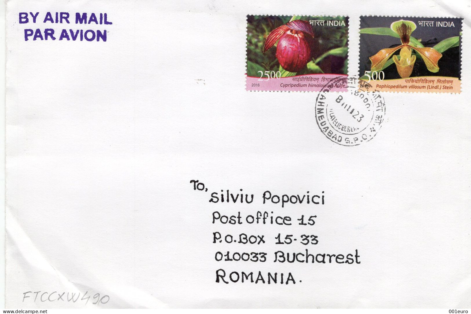 INDIA: ORCHIDS On Circulated Cover - Registered Shipping! - Usati