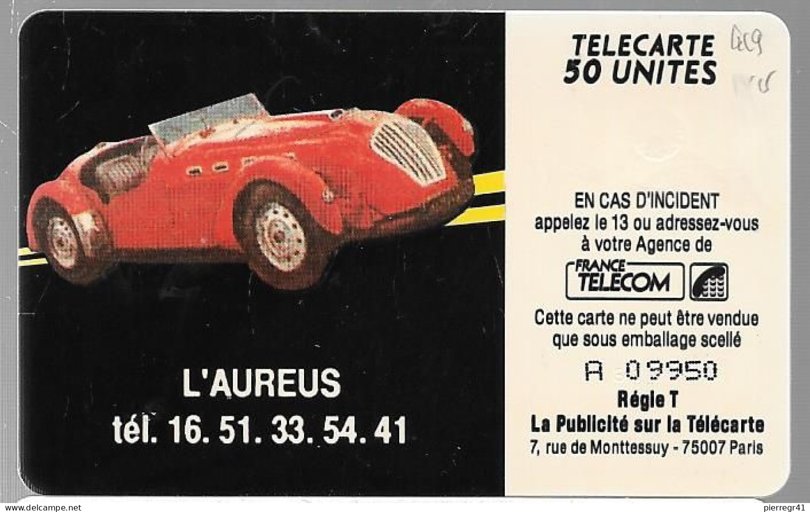 CARTE-PRIVEE-50U-SO3-D419-AUREUS 2-Voitures Anciennes- -R°Mat Lot A  09950-1000Ex-NEUVE-TBE/LUXE - Privées