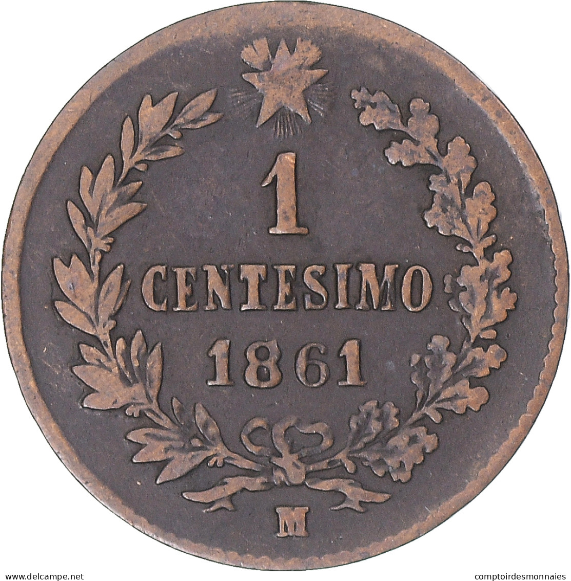 Monnaie, Italie, Centesimo, 1861, Milan, TB, Cuivre, KM:1.1 - 1861-1878 : Victor Emmanuel II