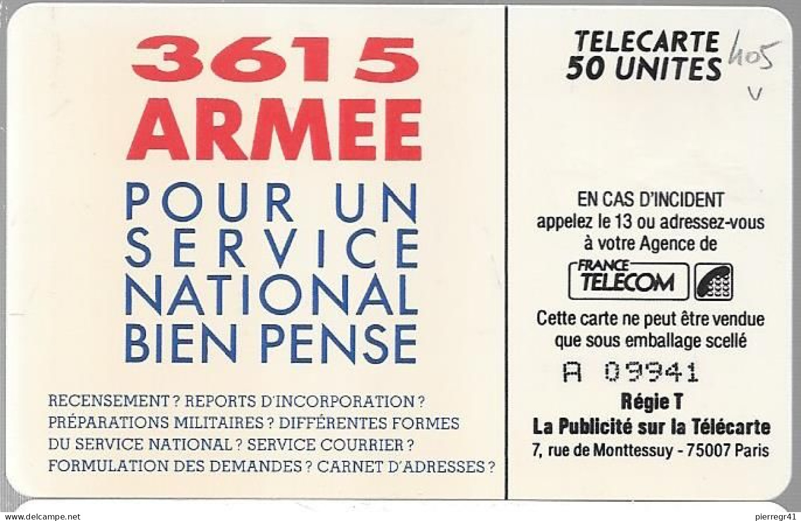 CARTE-PRIVEE-50U-SO3-D405-SIRPA-R°Mat Lot A  09941-2000Ex-Utilisé-TBE/LUXE - Ad Uso Privato