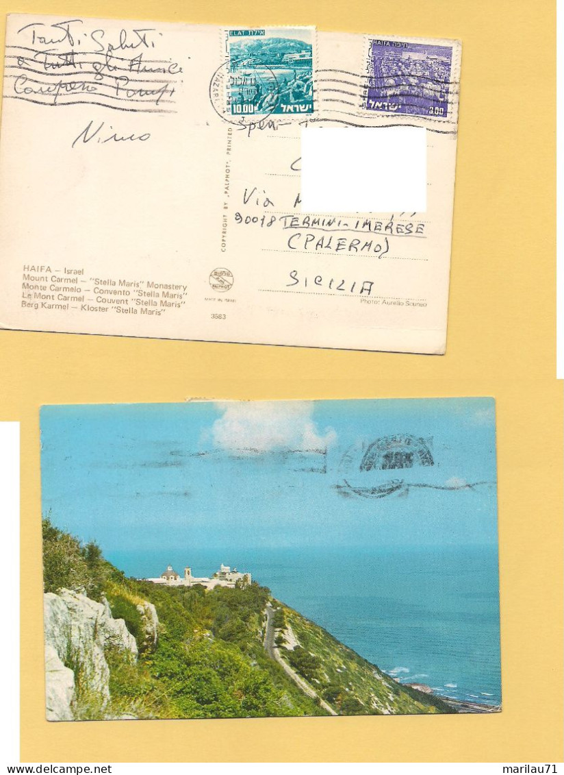 12314 ISRAELE Stamps Haifa Card To Italy - Briefe U. Dokumente