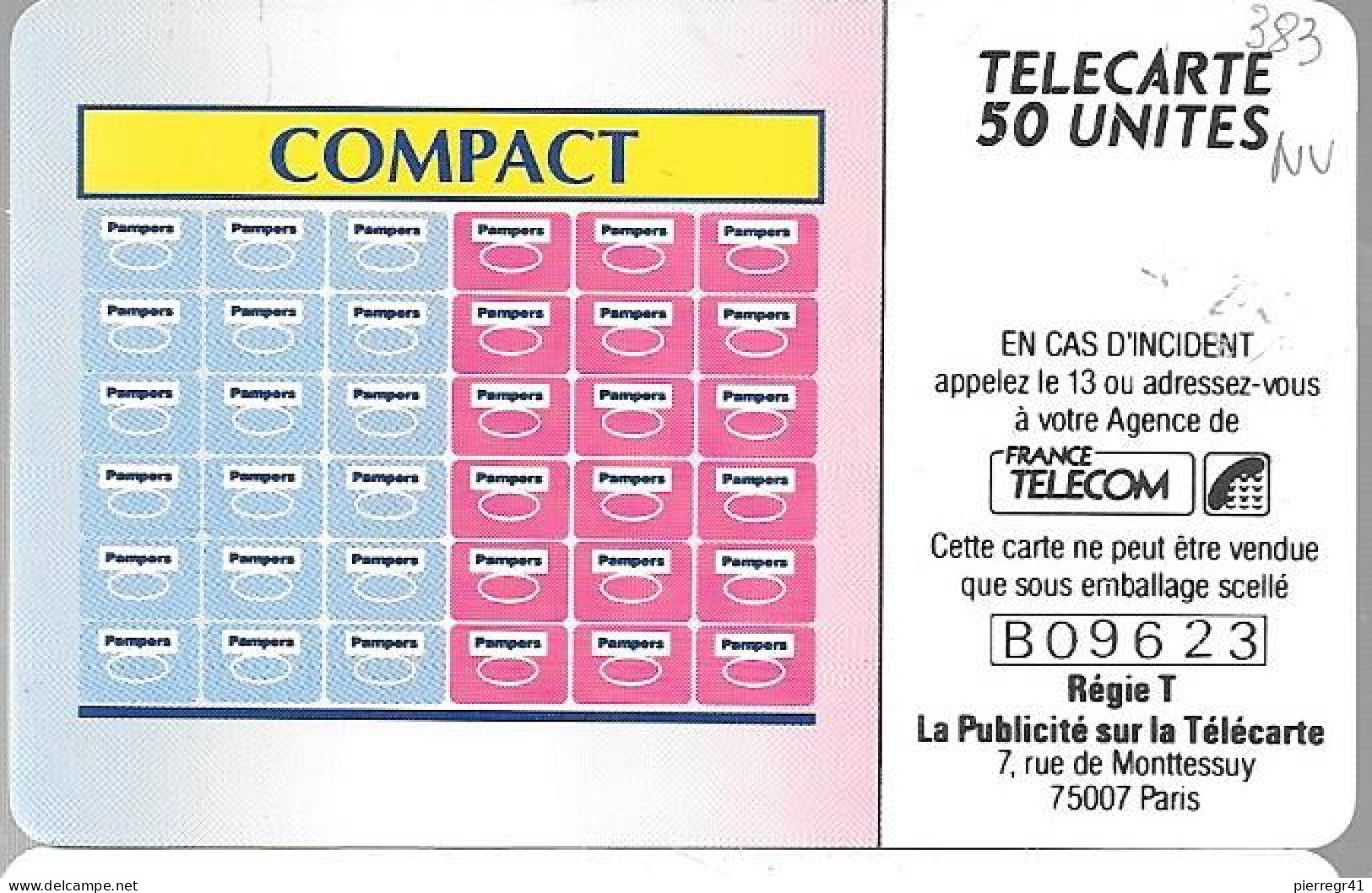 CARTE-PRIVEE-50U-GemA-D383-PAMPERS 2-R° Glacé-3000Ex-Neuve-TBE/LUXE - Telefoonkaarten Voor Particulieren
