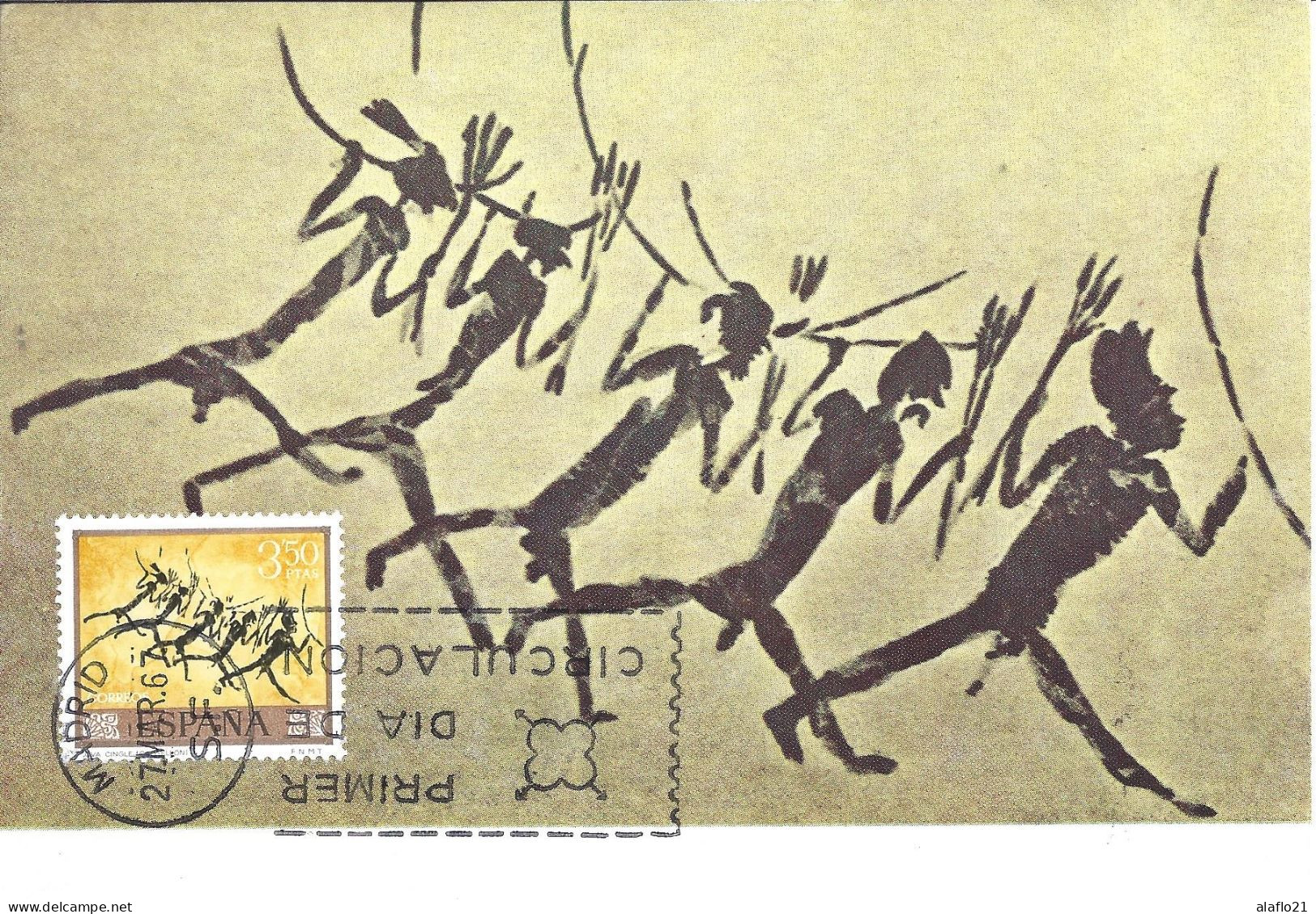 ESPAGNE - CARTE MAXIMUM - Yvert N° 1439 - PEINTURES RUPESTRES - JOURNEE Du TIMBRE 1967 - Maximum Cards