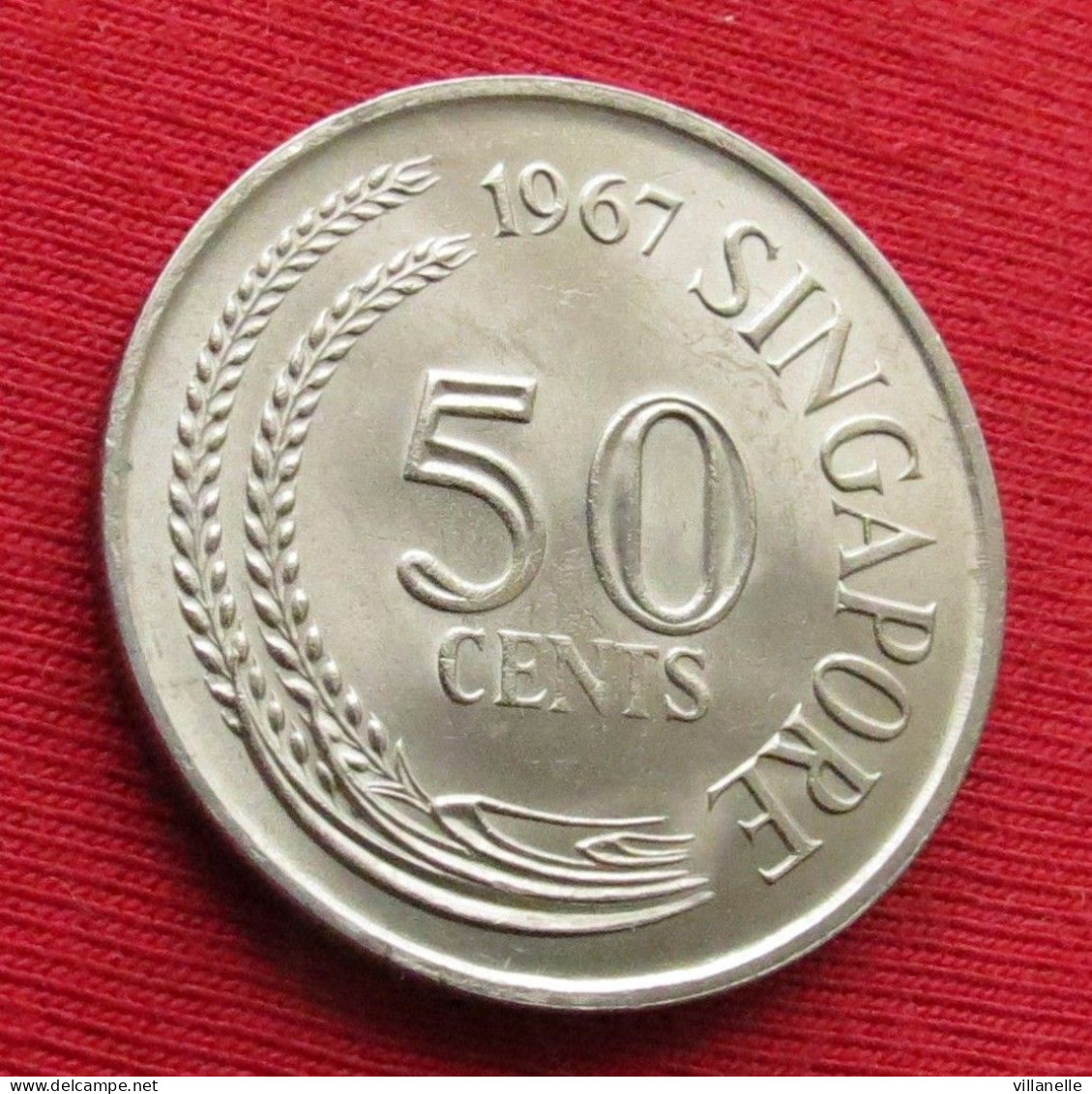 Singapore 50 Cents 1967 KM# 5 Lt 400 *VT Singapura Singapur Singapour - Singapore