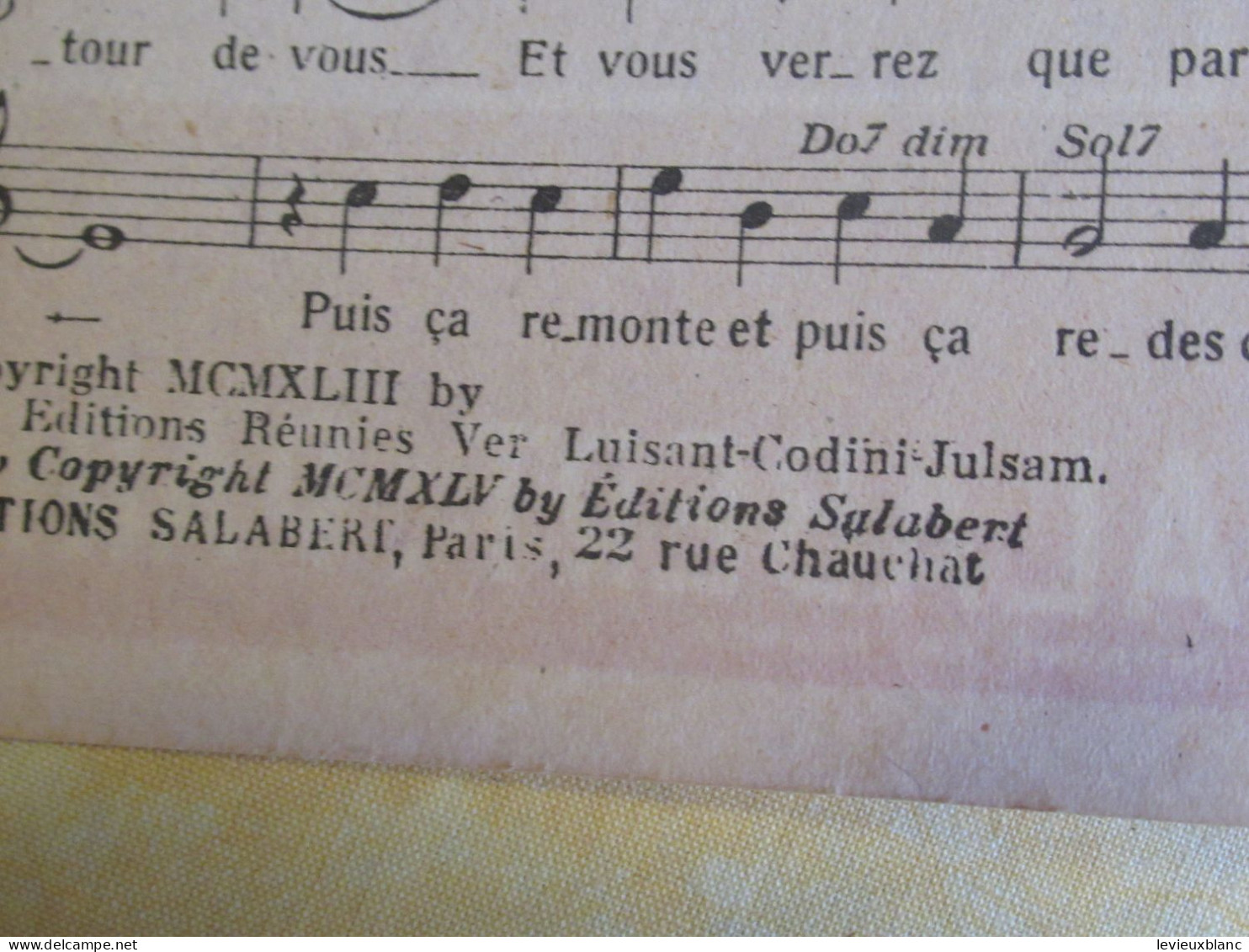 Partition Ancienne/ "ça Monte Et ça R'descend !...j "/ANDREX/  Vincy / Julsam  Et Bachelet/ Salabert /1943    PART366 - Autres & Non Classés