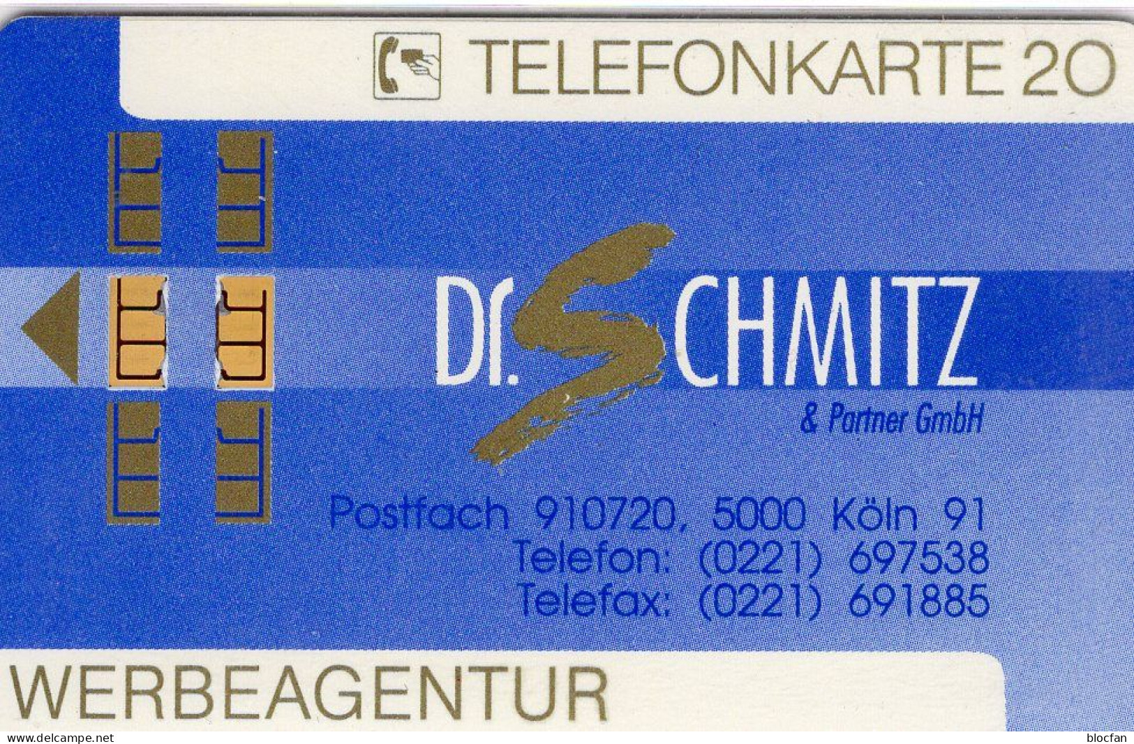 Werbeagentur TK N *c 02/1992 200 Expl.(K798) ** 90€ Visitenkarte Schmitz Ihre Zukunft Gestalten TC VIP Telecard Germany - V-Series: VIP-und Visitenkartenserie