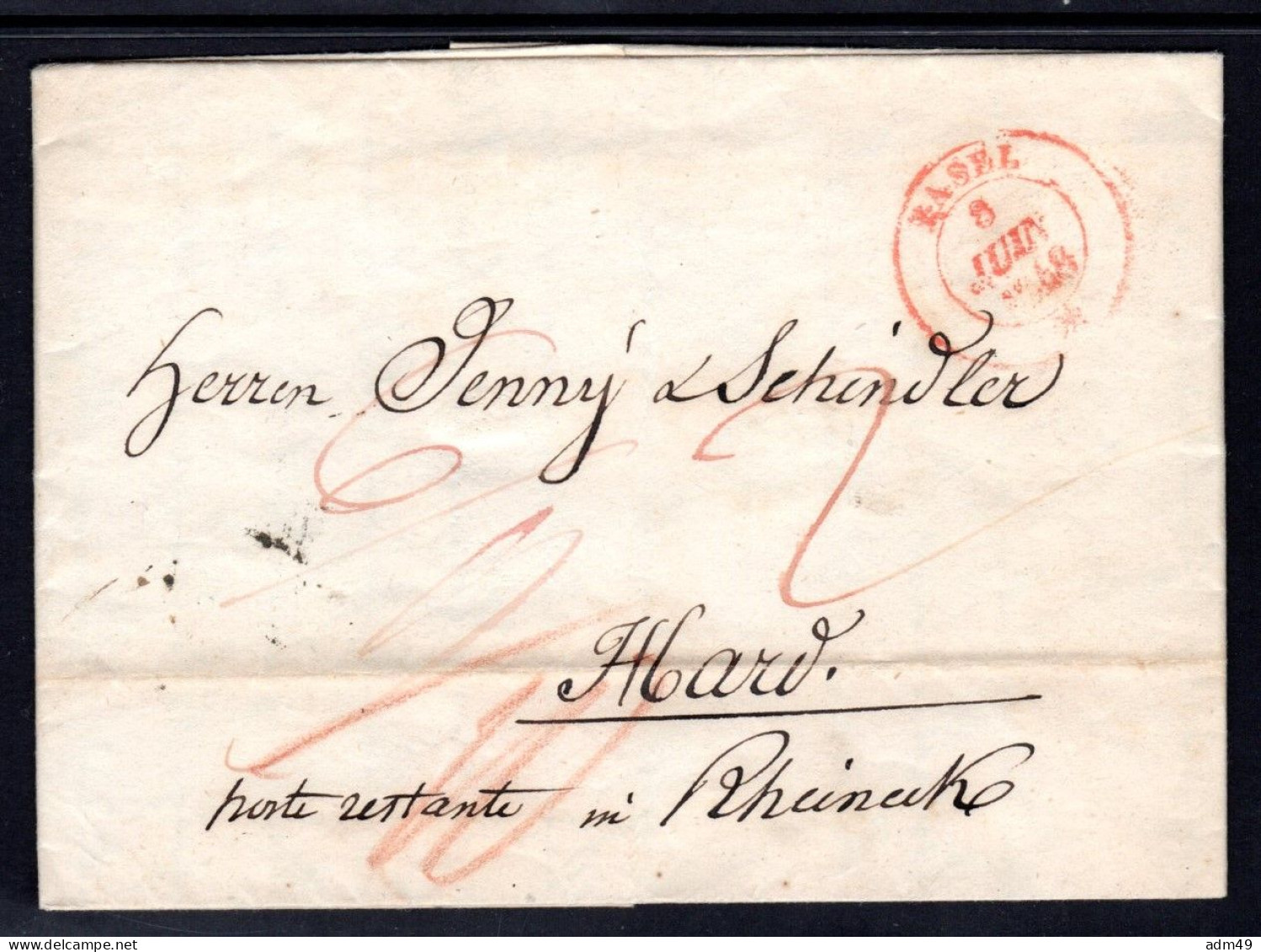 SCHWEIZ, Vorphilatelie 8/JUIN/1848, BASEL - ...-1845 Prephilately