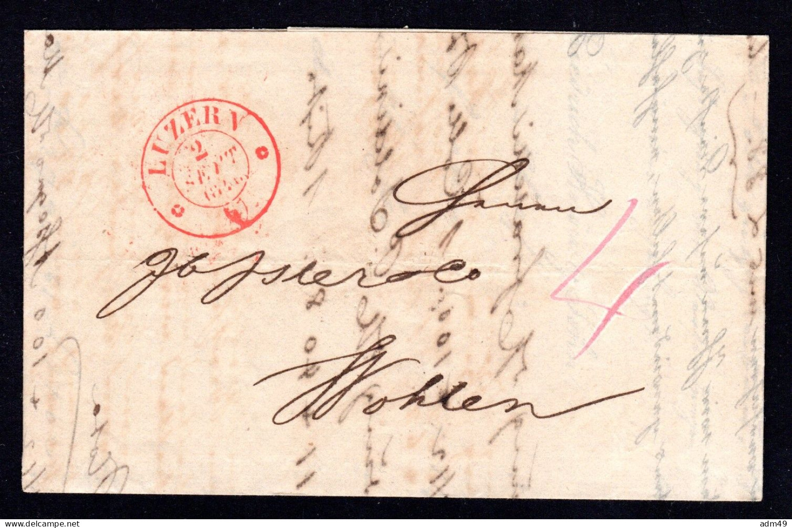 SCHWEIZ, Vorphilatelie 2/SEPT/1846, LUZERN - ...-1845 Prephilately