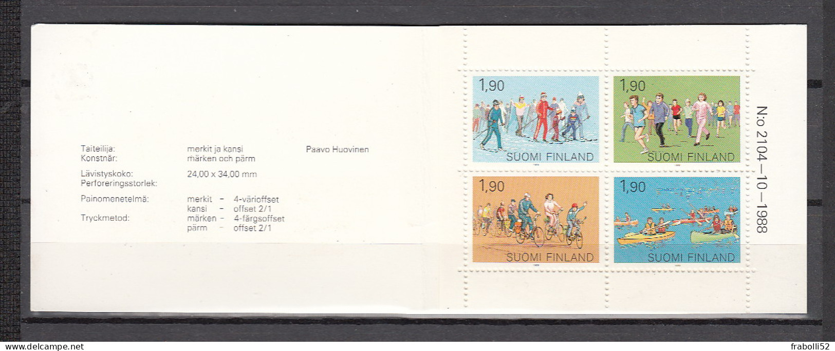 Finlandia Nuovi:  N. 1038-41  In Libretto ** - Markenheftchen