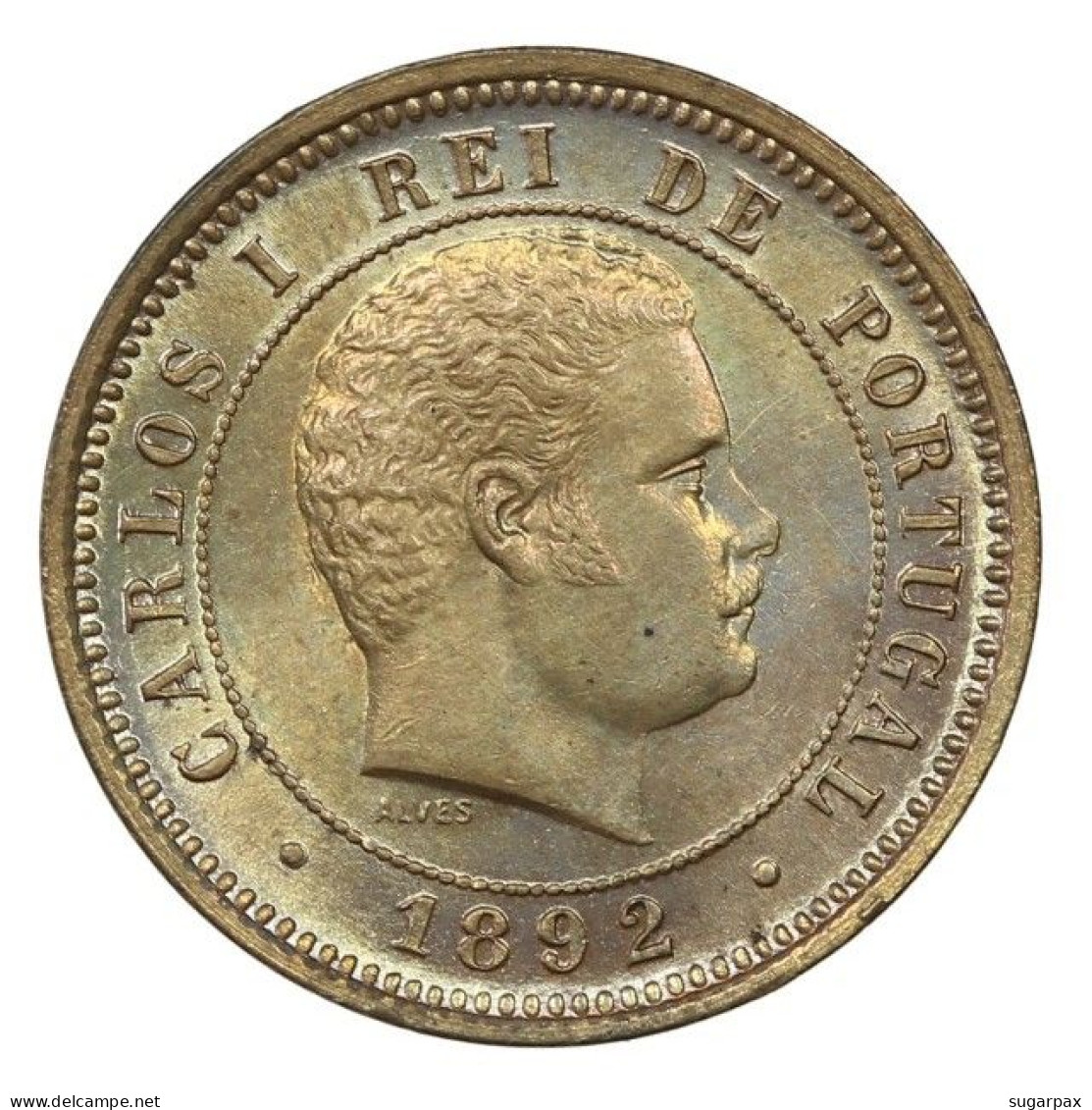 D. CARLOS I - 5 RÉIS - 1892 - KM 530 - A.G. 01.03 - Portugal, Monarquia - Portugal