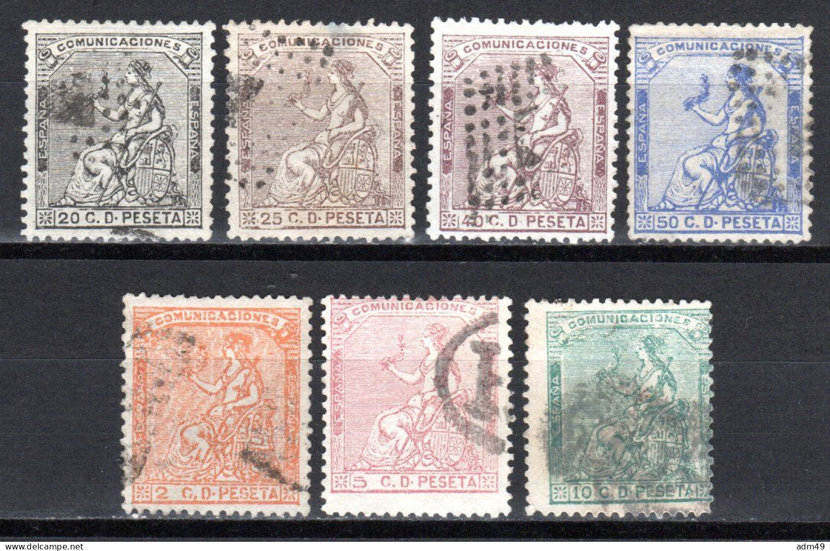 SPANIEN, 1873 Freimarken Sitzende Hispania, Gestempelt - Used Stamps