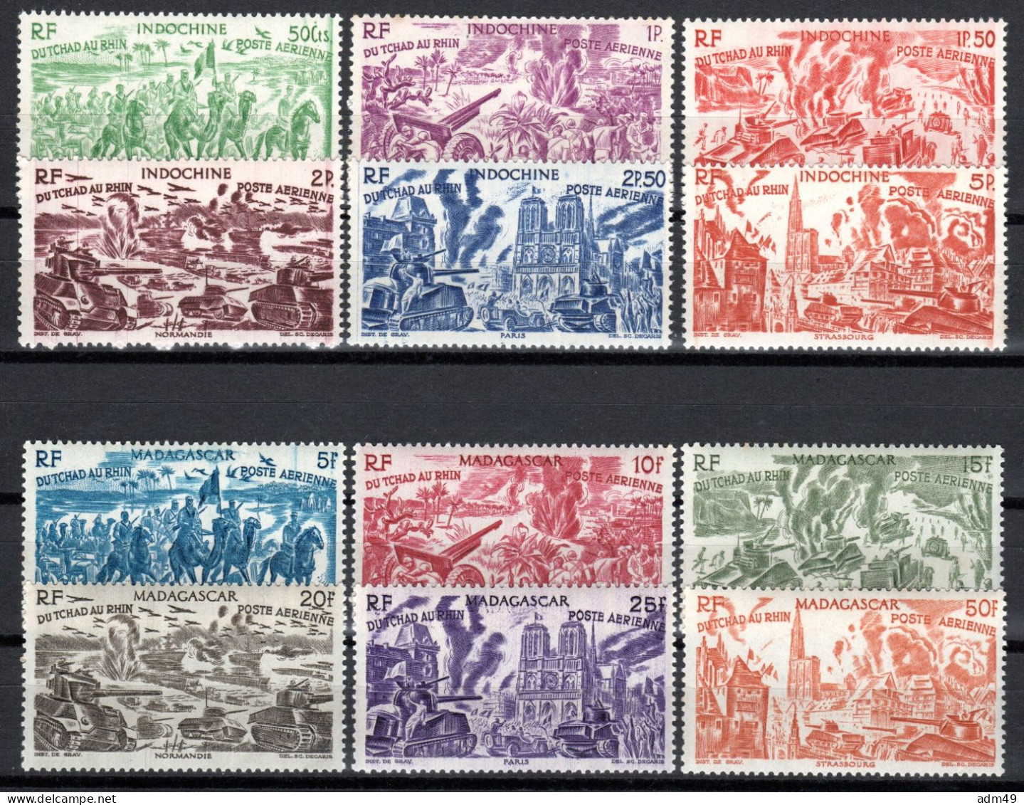 FRANZ. KOLONIEN, 1946, Gemeinschaftsausgaben, Postfrisch - Oceania (Other)