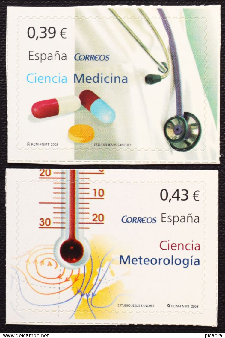 España Spain 2008  Meteorología  Medicina  Mi 4289/90  Yv 3990/91  Edi 4384/85  Nuevo New MNH ** - Clima & Meteorología