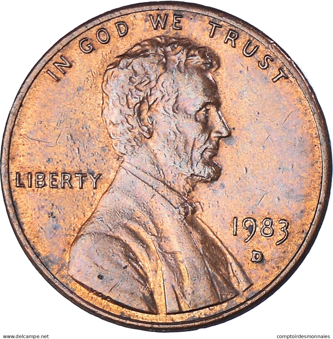 Monnaie, États-Unis, Lincoln Cent, Cent, 1983, U.S. Mint, Denver, TTB, Copper - 1909-1958: Lincoln, Wheat Ears Reverse