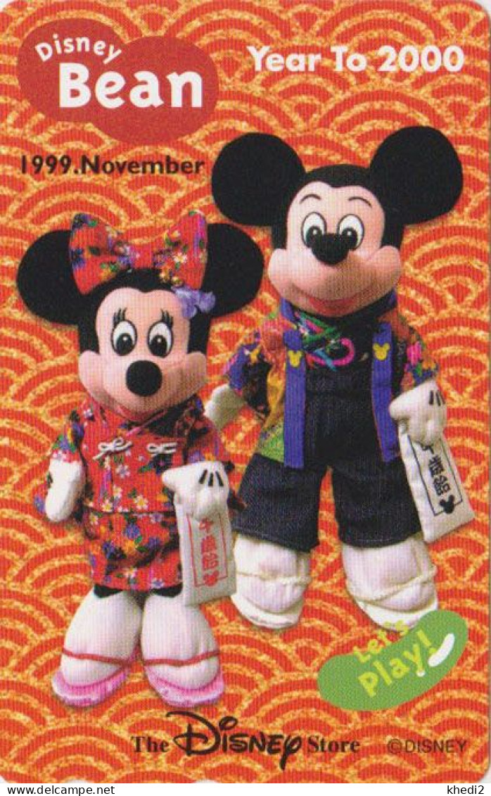 TC NEUVE JAPON / 110-208868 - DISNEY STORE SERIE BEAN - MICKEY & MINNIE 11/99 - JAPAN MINT Free Phonecard / 3000 EX - Disney