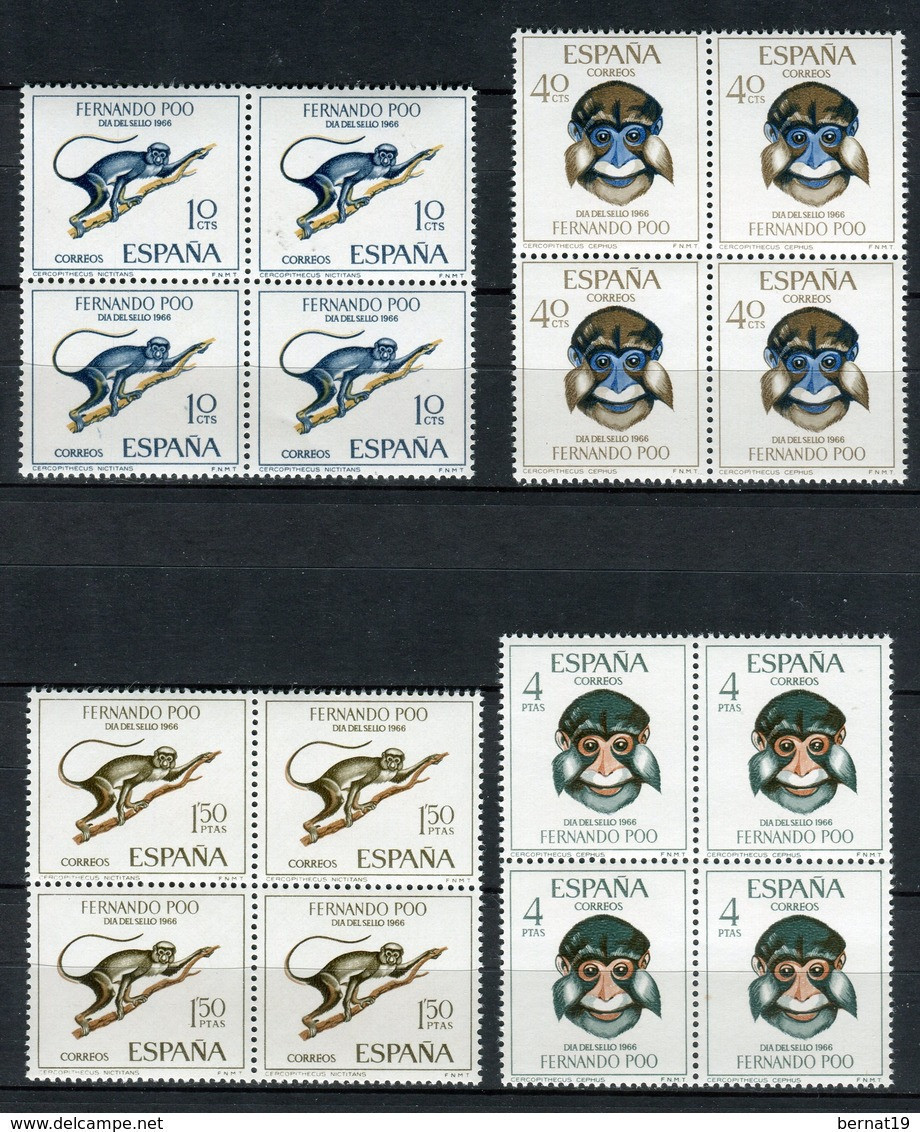 Fernando Poo 1966. Edifil 251-54 X 4 ** MNH. - Fernando Poo