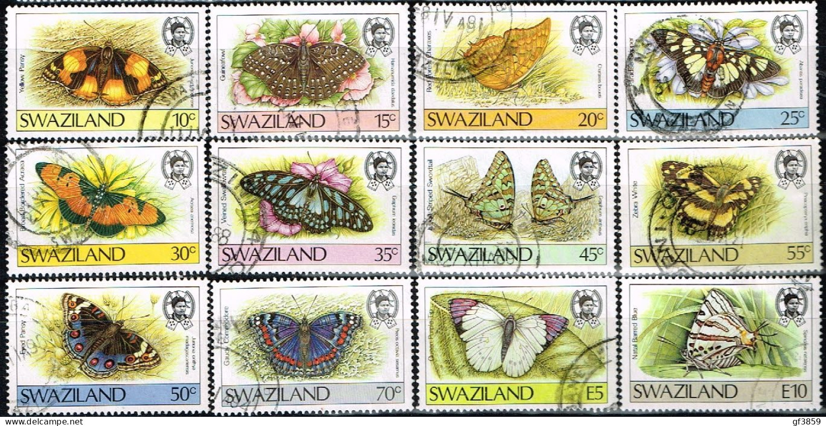 SWAZILAND / Oblitérés / Used / 1987 - Série Courante/ Papillons ( Presque Compléte -1) - Swaziland (1968-...)