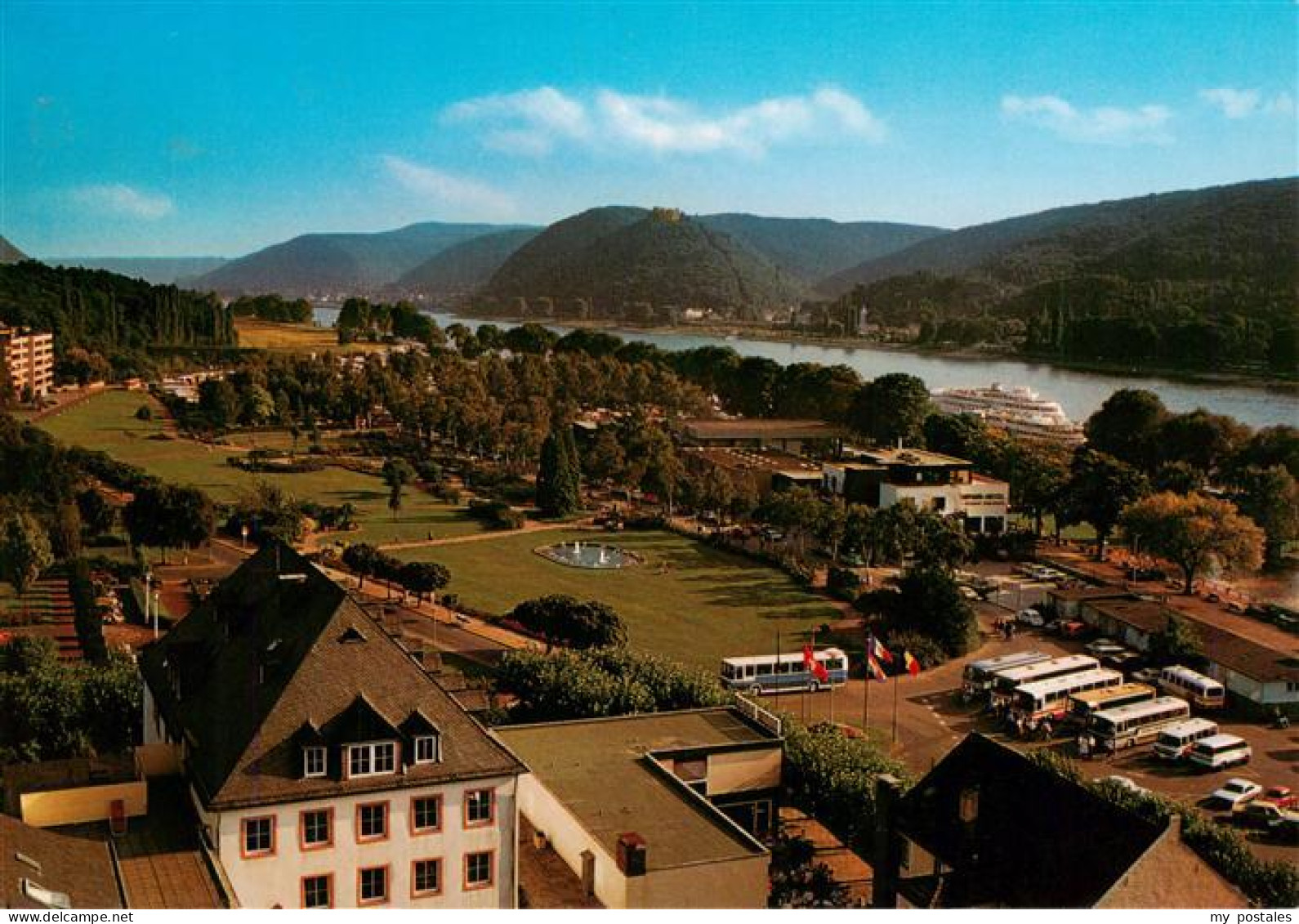 73945065 Bad_Hoenningen Panorama Blick Auf Burg Rheineck - Bad Hoenningen