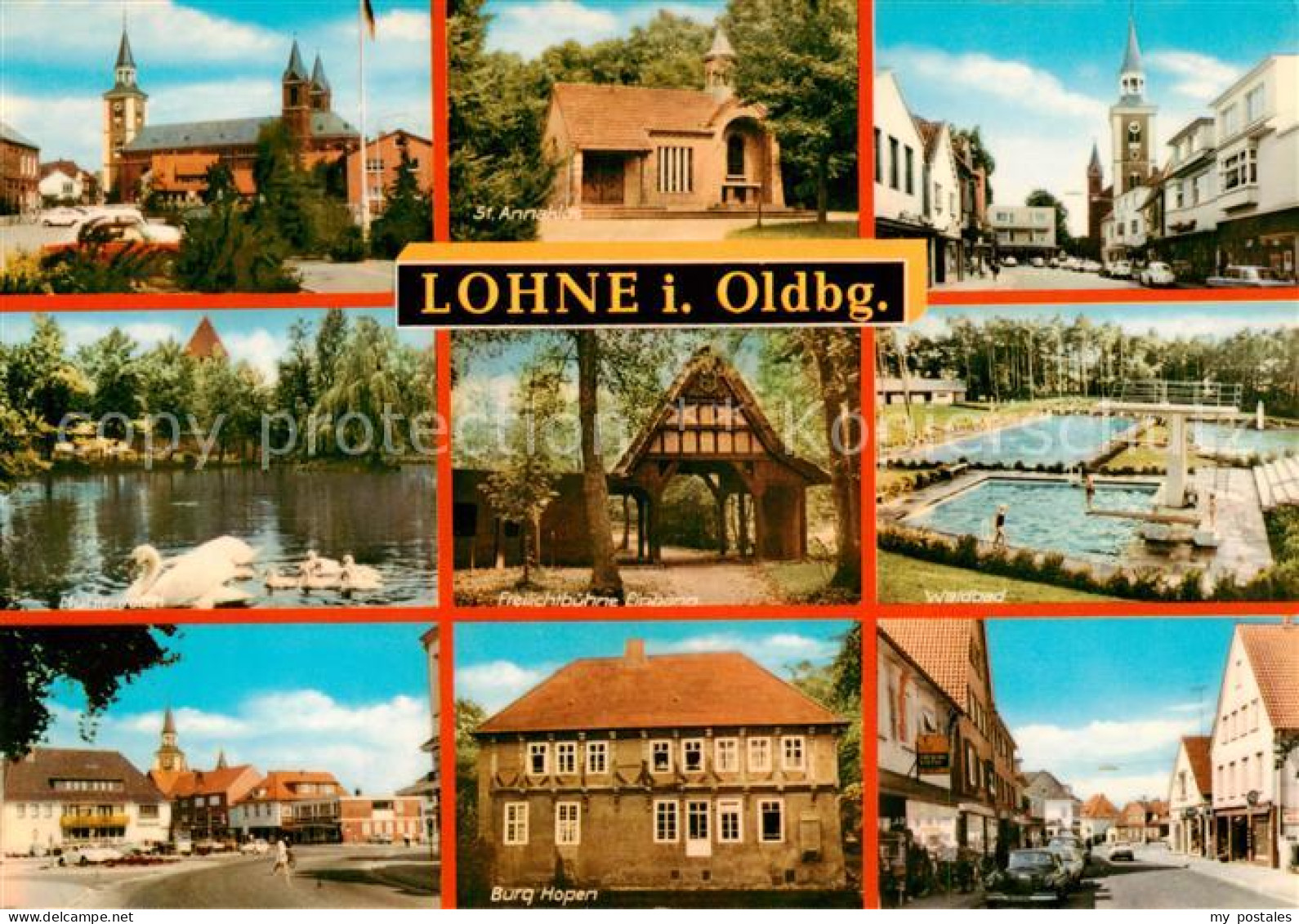 73865176 Lohne Oldenburg St Annakirche Schwanenteich Freilichtbuehne Waldbad Mar - Lohne