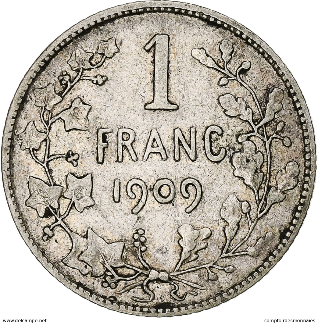 Monnaie, Belgique, Franc, 1909, TB, Argent, KM:57.1 - 1 Frank