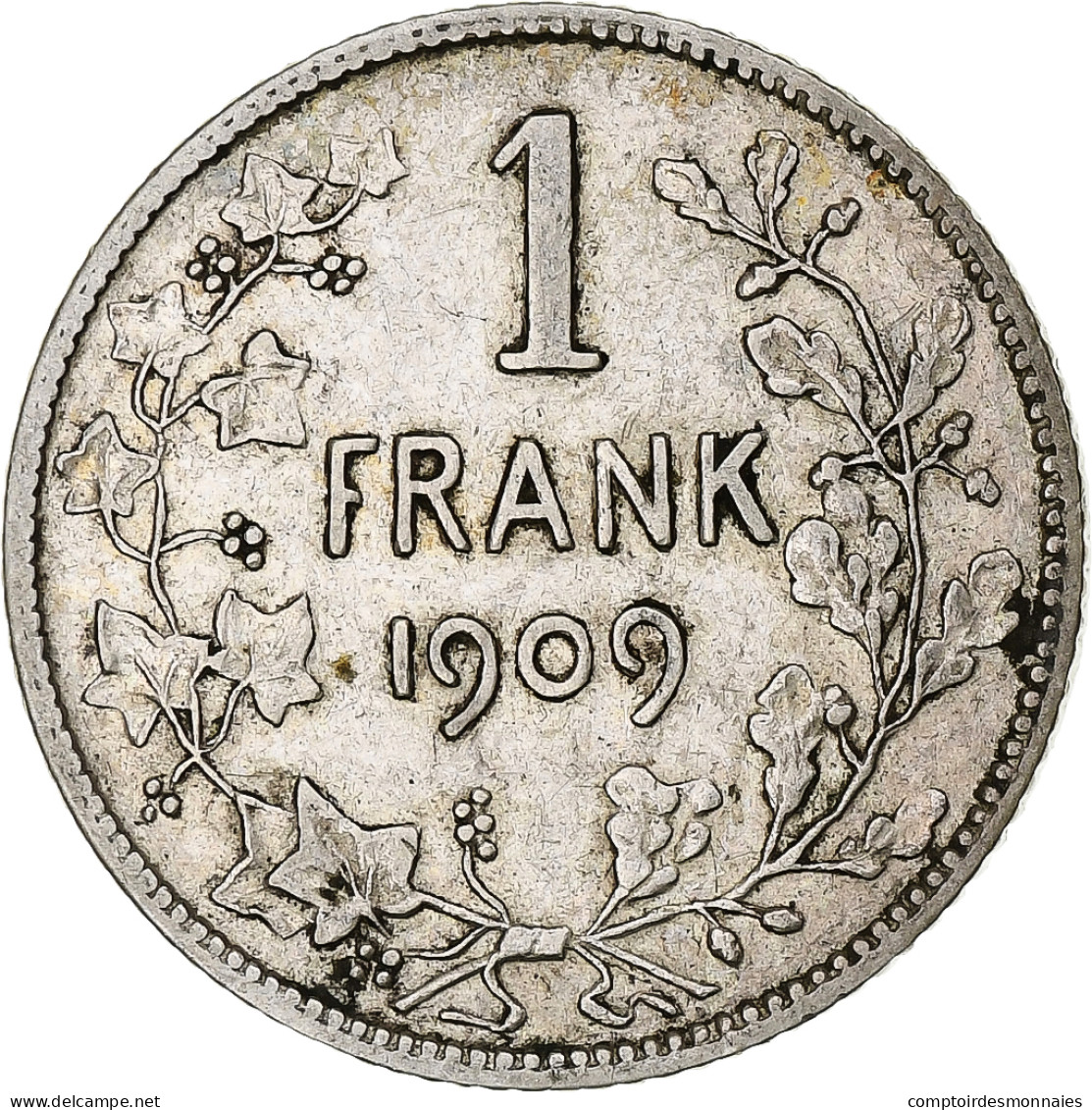 Monnaie, Belgique, Leopold II, Franc, 1909, TB, Argent, KM:57.1 - 1 Franc