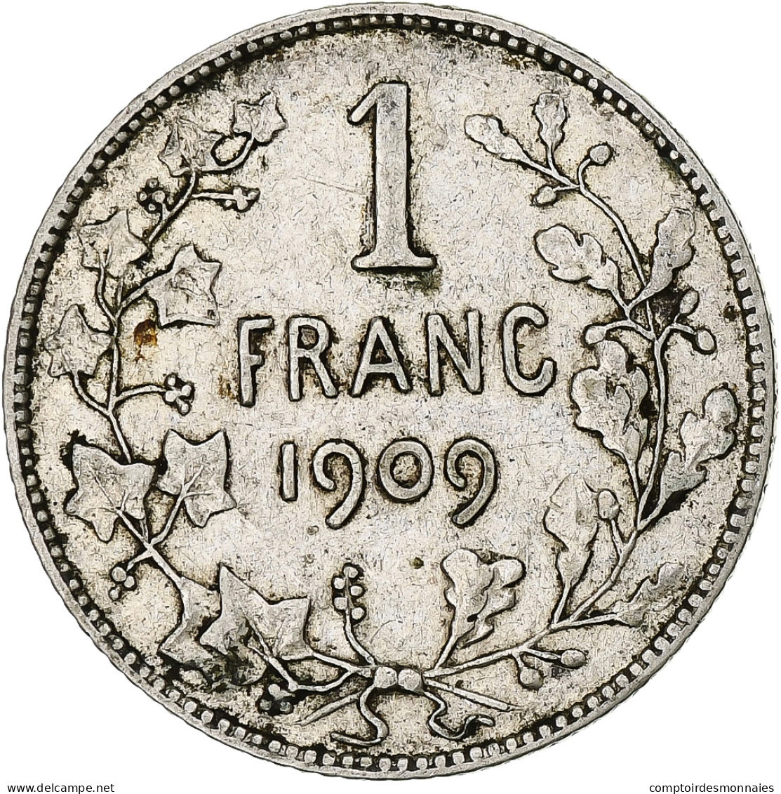 Monnaie, Belgique, Franc, 1909, Legende En Francais, TB, Argent, KM:56.1 - 1 Franc