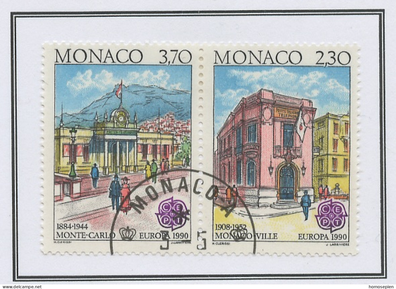 Monaco 1990 Y&T N°1724a à 1725a - Michel N°1961C à 1962C (o) - EUROPA - K12,5*13 - Se Tenant Type II - Usados