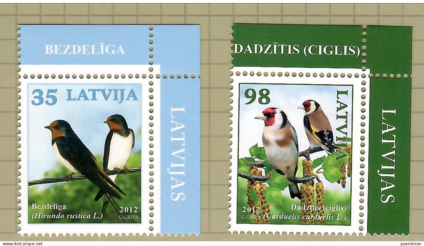 Latvia 2012, Bird, Birds, Swallow, Set Of 2v, MNH** - Swallows