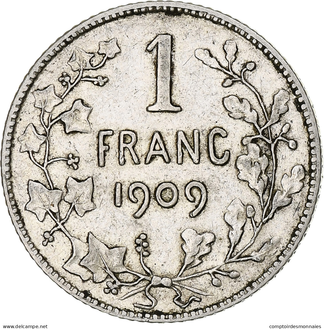 Monnaie, Belgique, Franc, 1909, Legende En Francais, TB+, Argent, KM:56.1 - 1 Franc