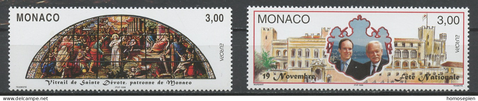 Europa CEPT 1998 Monaco Y&T N°2152 à 2153 - Michel N°2403 Et 2411 *** - 1998