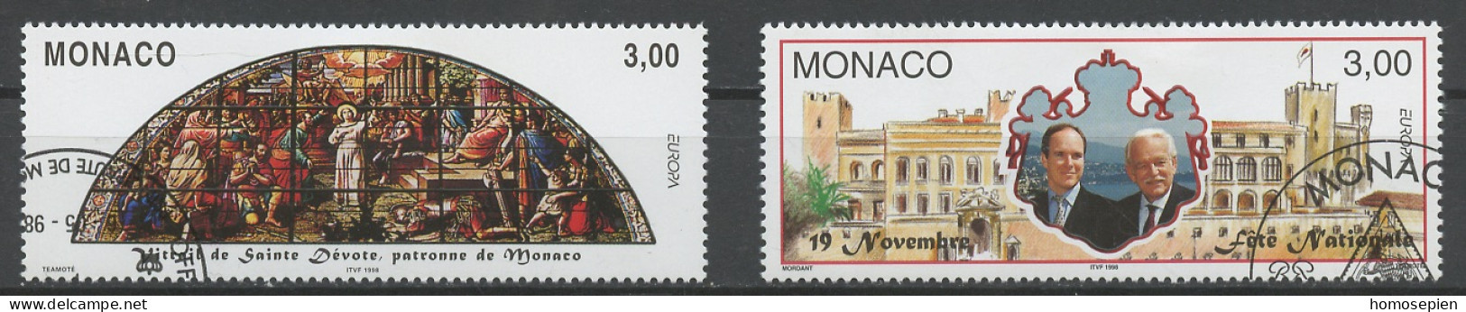 Monaco 1998 Y&T N°2152 à 2153 - Michel N°2403 Et 2411 (o) - EUROPA - Gebraucht