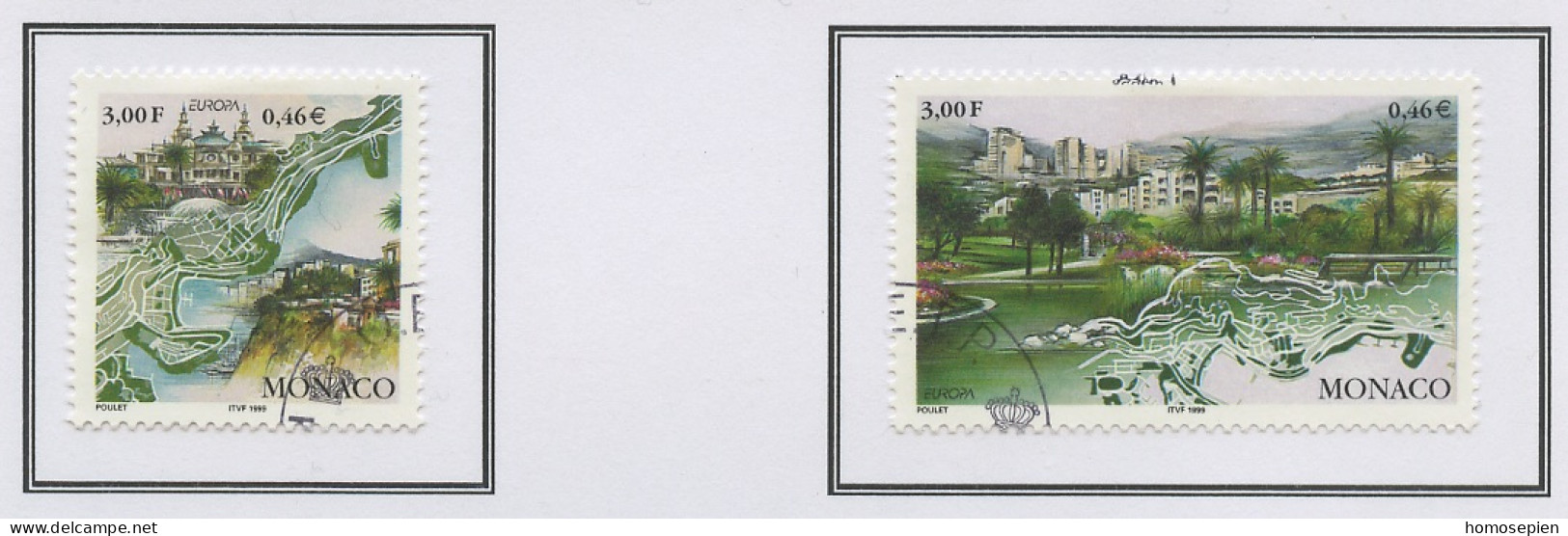 Monaco 1999 Y&T N°2203 à 2204 - Michel N°2454 Et 2455 (o) - EUROPA - Used Stamps