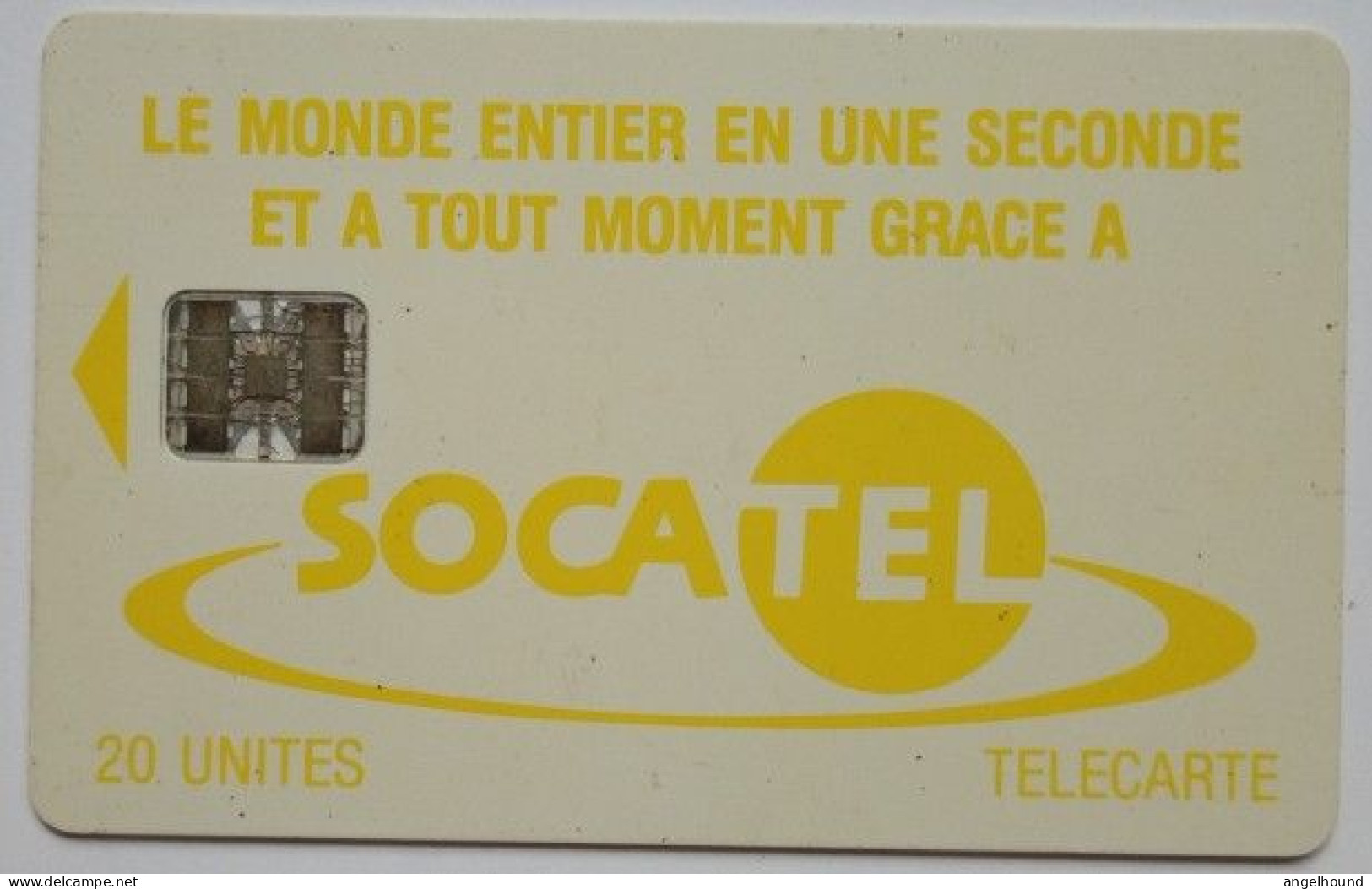 Central African Republic SOCATEL 20 Units - Logo Yellow - Centraal-Afrikaanse Republiek