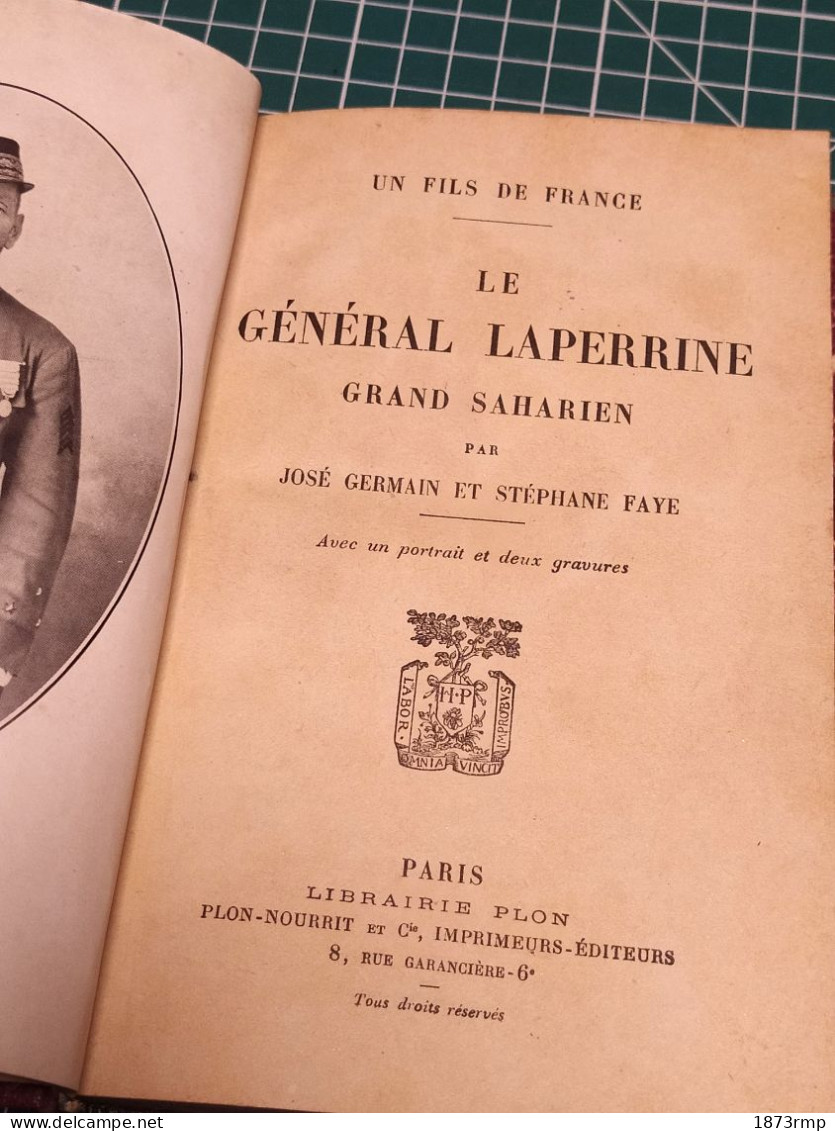 LE GENERAL LAPERRINE GRAND SAHARIEN, EDITION PLON - French