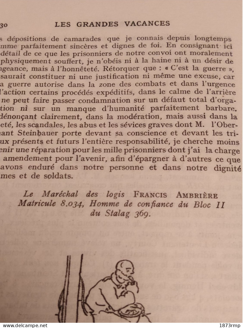 LES GRANDES VACANCES 1939.1945,ILLUSTRATIONS ANTOINE DE ROUX, FRANCIS AMBRIERE, CAMPS DE PRISONNIERS