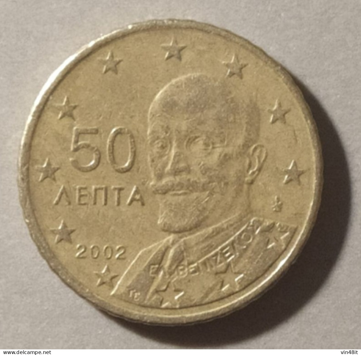 2002  -  GRECIA - MONETA IN EURO - DEL VALORE  DI  50  CENTESIMI - USATA - Greece